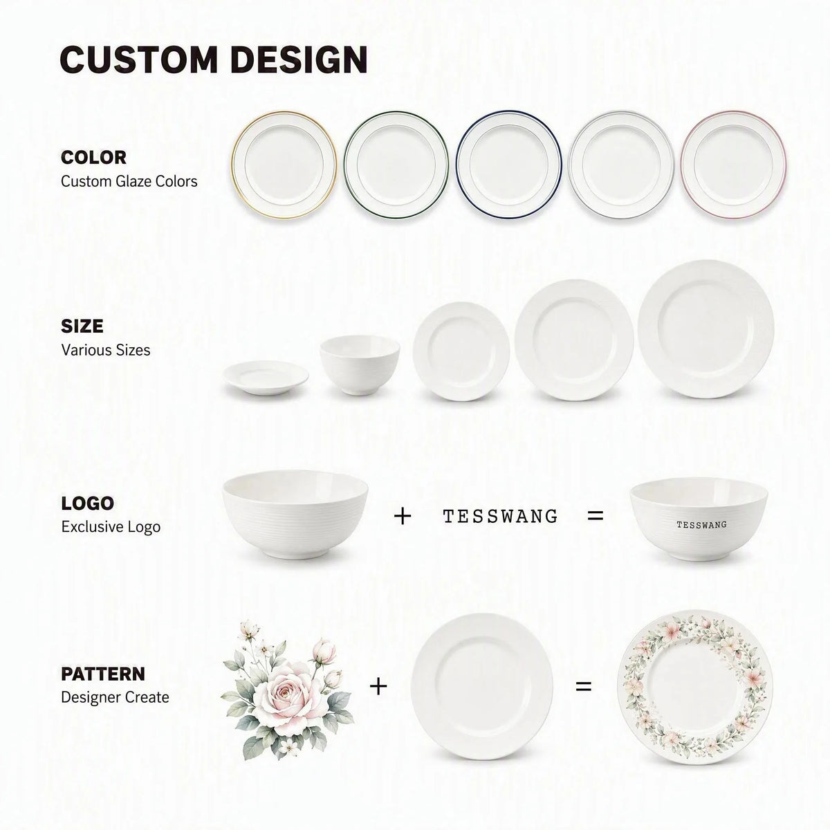 Custom Logo Porcelain Tableware Plates | Hotel Restaurant Wholesale
