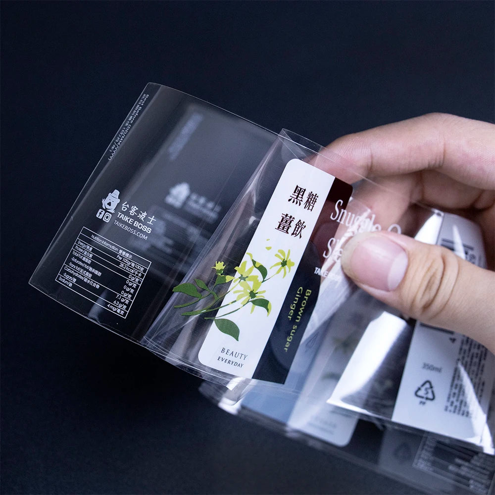 Transparent PVC Bottle Labels — ISO9001, 100 Pcs MOQ, Waterproof