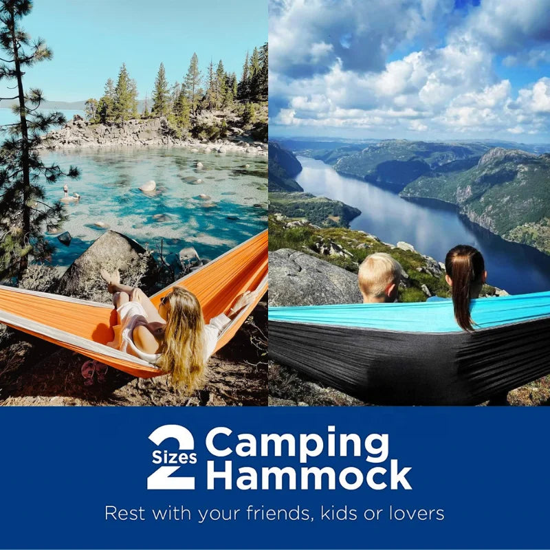 Custom 210T Parachute Nylon Hammock with Logo | 200kg Capacity, 1 MOQ, Camping