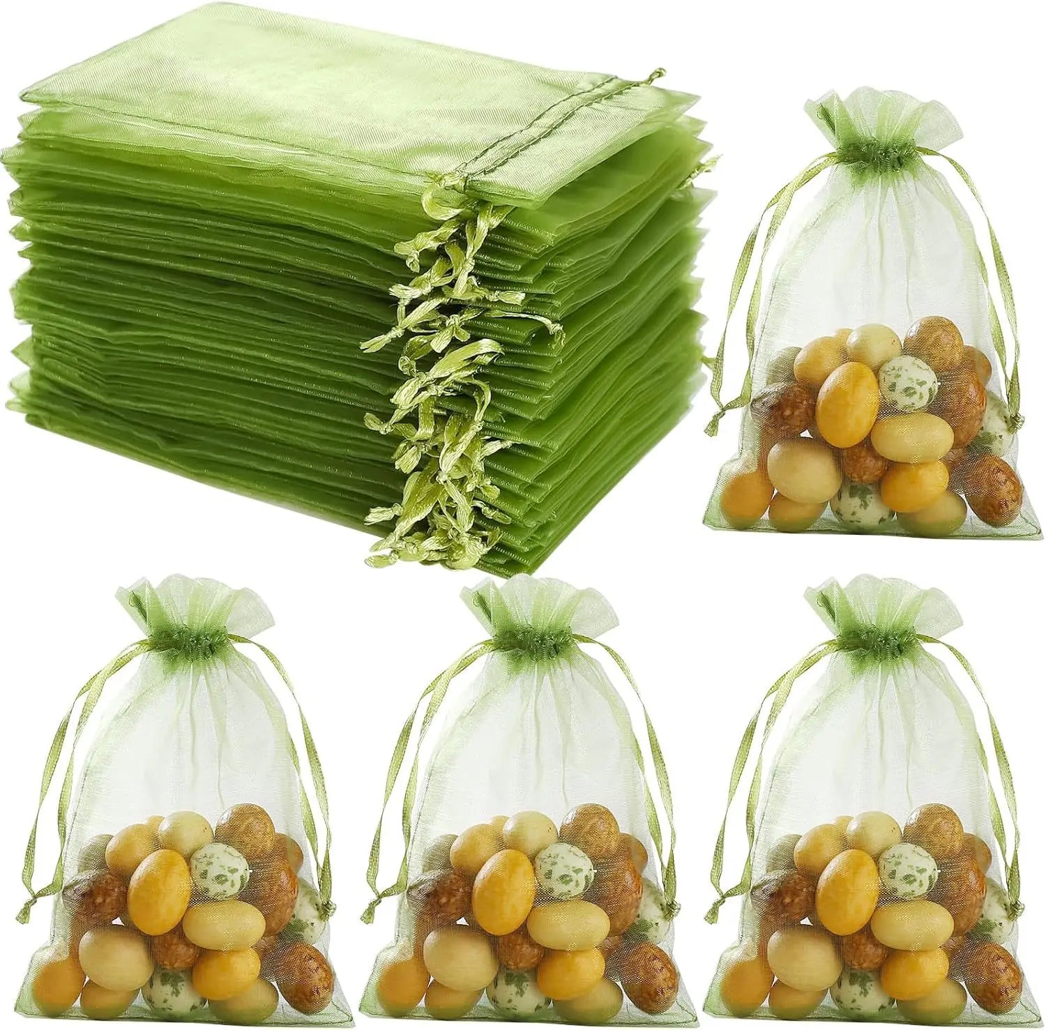 Transparent Organza Pouches Wholesale | 0.001kg Gift Bags Jewelry Packaging