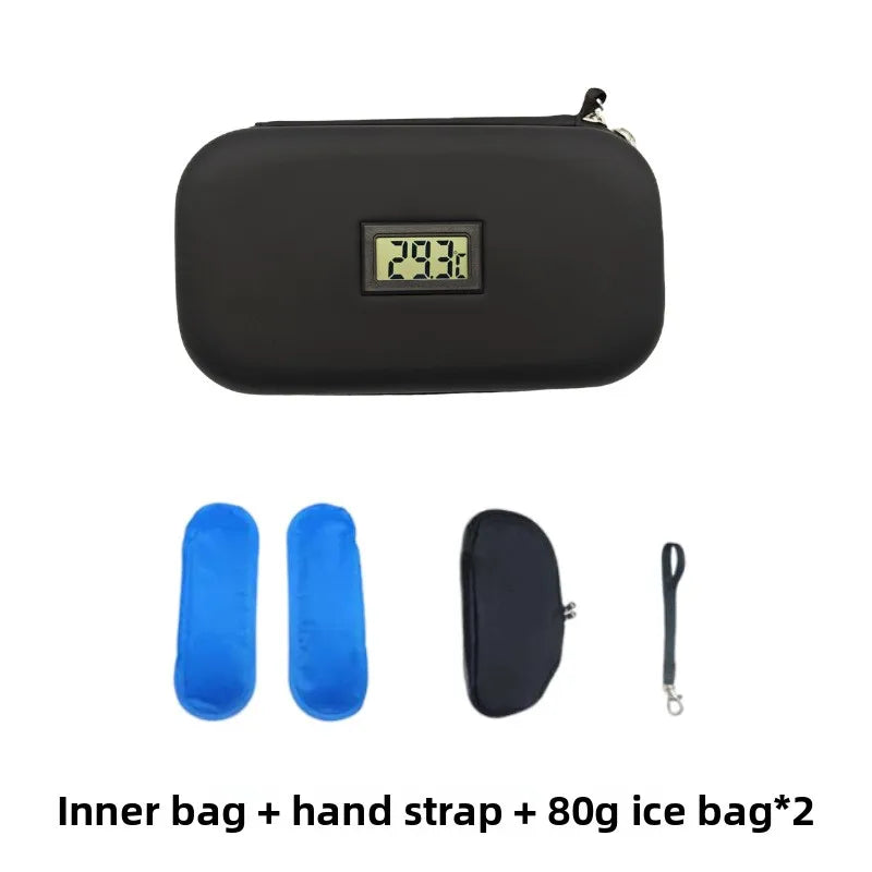 Insulin Storage Bag 1.6L | Thermometer Display | Leather Medicine Cooler