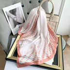 Square Silk Scarf | Digital Print | Custom Logo | 100 MOQ | Women's Fashion