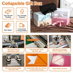 Custom Magnetic Closure Gift Box with Ribbon | Foldable, SA8000, 500 MOQ, Gold Foil