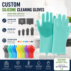Custom Silicone Dishwashing Gloves | 600 Pcs MOQ | Waterproof Kitchen Gloves for Restaurant & Household