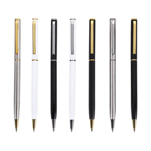 Slim Metal Ballpoint Pen with Custom Logo for Office Writing and Corporate Gifts