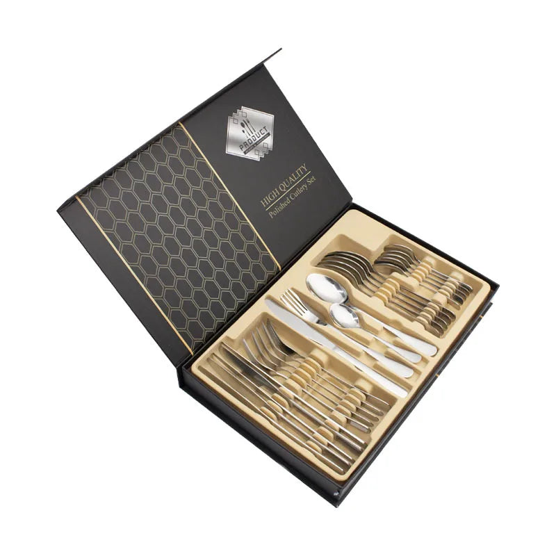 24-Piece Stainless Steel Cutlery Set | Mirror Polish | 40-Day Lead