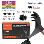 510K Certified Nitrile Gloves 9" Black | Medical Food Tattoo Safety | Bulk Wholesale