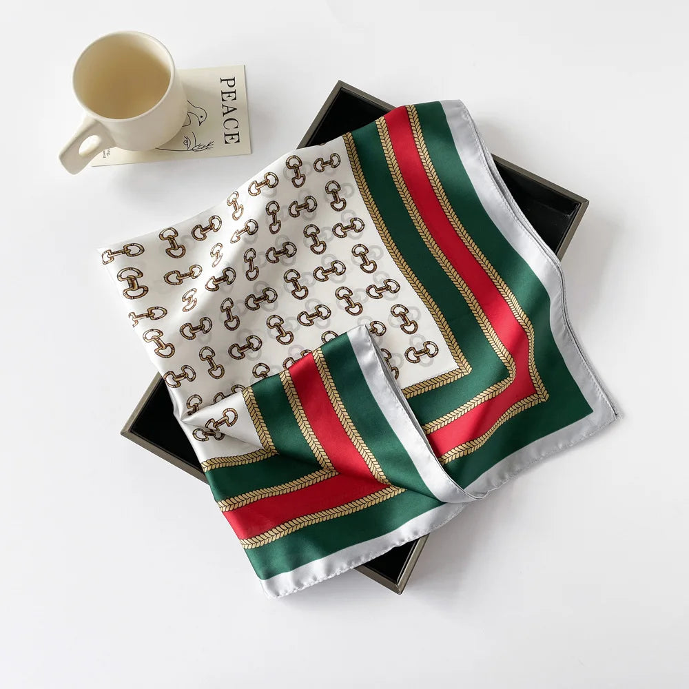 Square Silk Scarf | Digital Print | Custom Logo | 100 MOQ | Women's Fashion