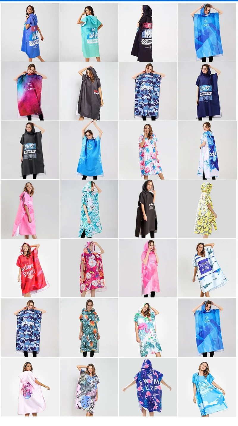 Custom Synthetic Anti-Odor Beach Changing Robe Poncho
