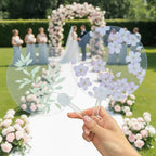 Custom Printed Transparent PP Hand Fan for Wedding Guests