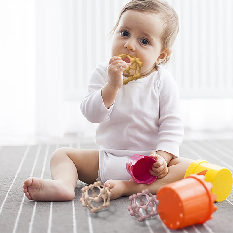 Custom Silicone Ball Teether Toys with Logo | BPA Free MOQ 200