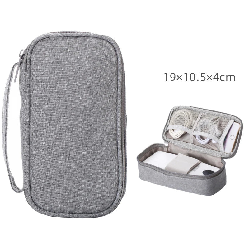 Custom 600D Oxford Cable Organizer Bag with Logo | Bulk 100pc MOQ for Conference Giveaways & Employee Kits