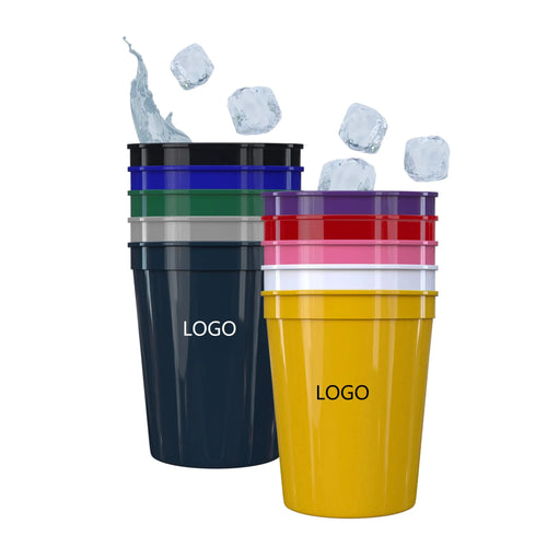 Custom 16oz Reusable Plastic Stadium Cups with Your Logo