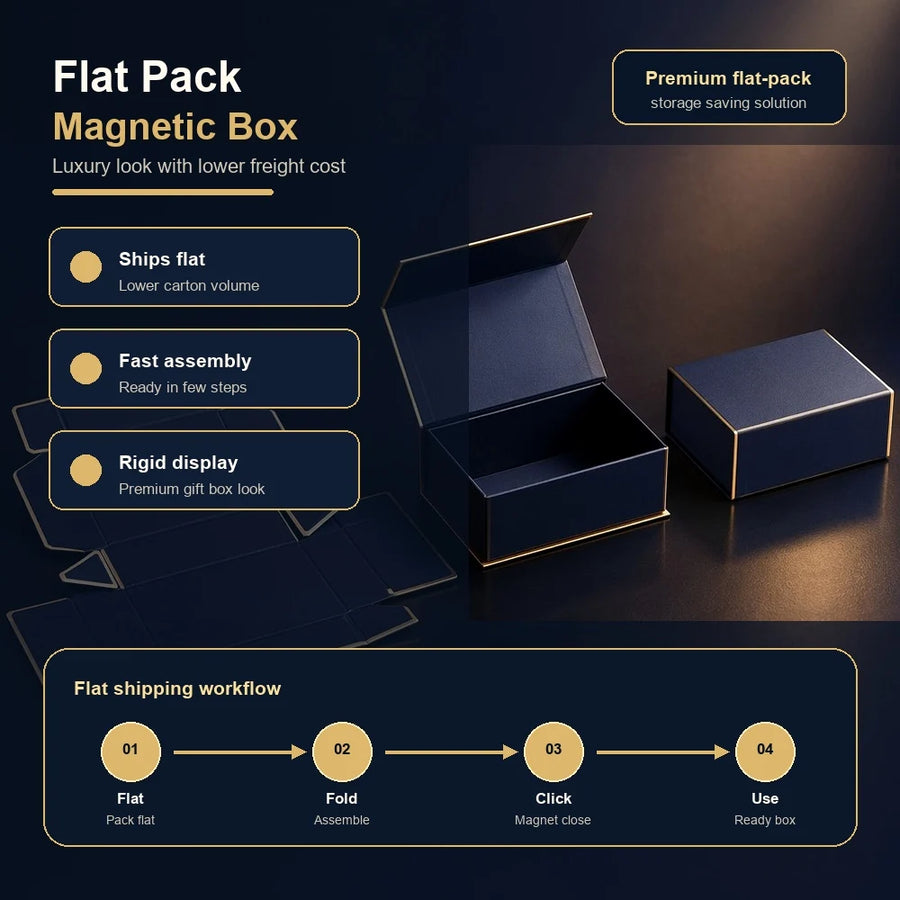 Magnetic Rigid Box with Organized Compartments | Bulk 1,000 Pcs