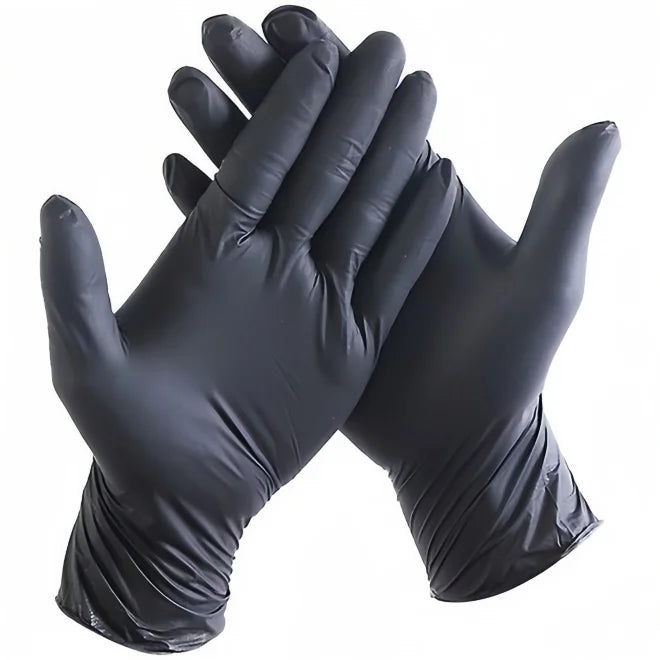 Food Grade Black Nitrile Disposable Gloves | 100 Boxes MOQ | Waterproof Oil Resistant Kitchen Gloves