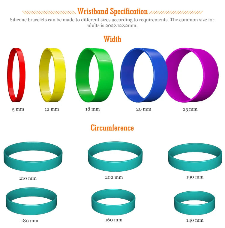 Custom Silicone Wristbands 100 MOQ | Debossed Embossed Logo Promotional