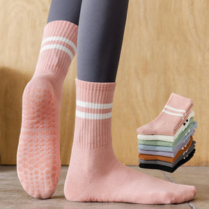 Custom Embroidered Anti-Slip Yoga Socks | Women's Grip Socks with Logo | Premium Studio Retail