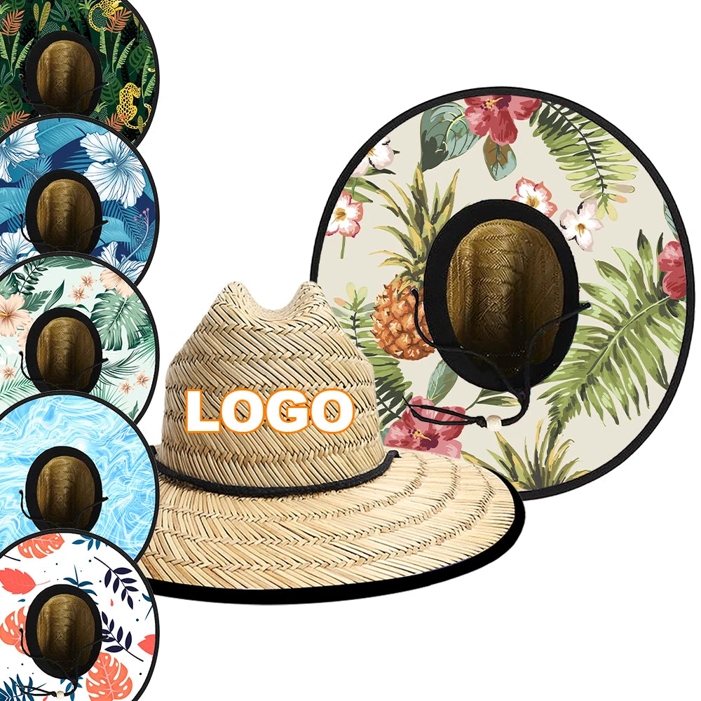 Custom Natural Grass Wide Brim Hats | 50-Piece MOQ & 5-Day Lead Time | Beach & Lifeguard Sun Hats
