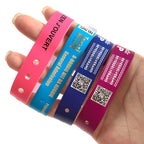 Custom Vinyl Wristbands 100 MOQ | Waterproof PVC ID Bracelets for Events