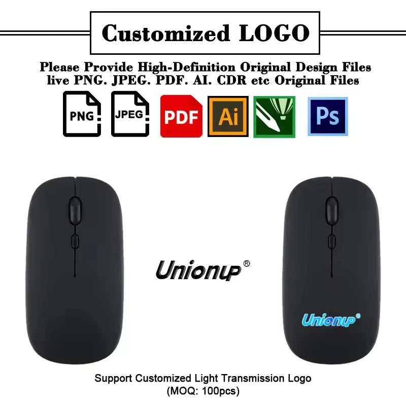 Premium Custom Branded Office Gift Set - Wireless Rechargeable Mouse & Mouse Pad Combo