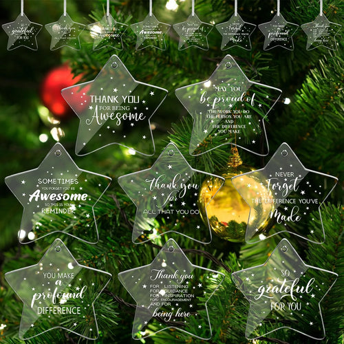 Custom Acrylic Star Christmas Ornament Blanks Wholesale | MOQ 500