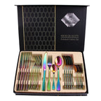 24 Pcs Gold Stainless Steel Flatware Set | 1,000 Box MOQ | Wholesale Cutlery