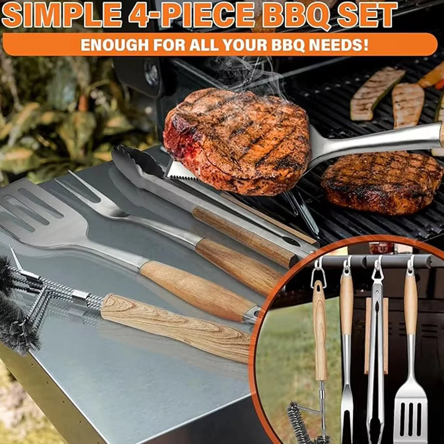 Custom Wood Handle BBQ Tool Set with Giftbox | Bulk Procurement Accessories