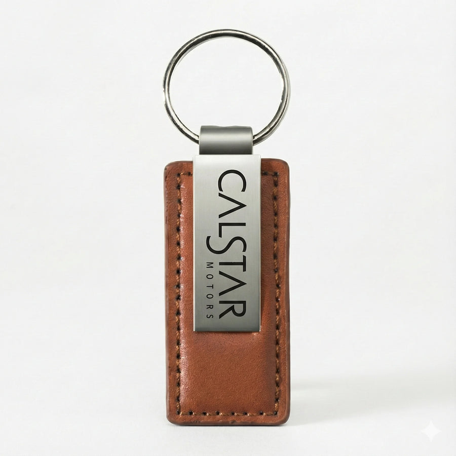 Custom Genuine Leather Keychain with Logo | 10-Piece MOQ