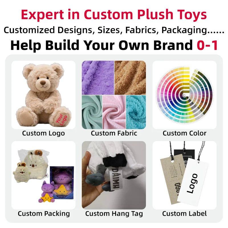 Custom Plush Toys 31-50cm PP Cotton | 500 MOQ Corporate Gifts Branded