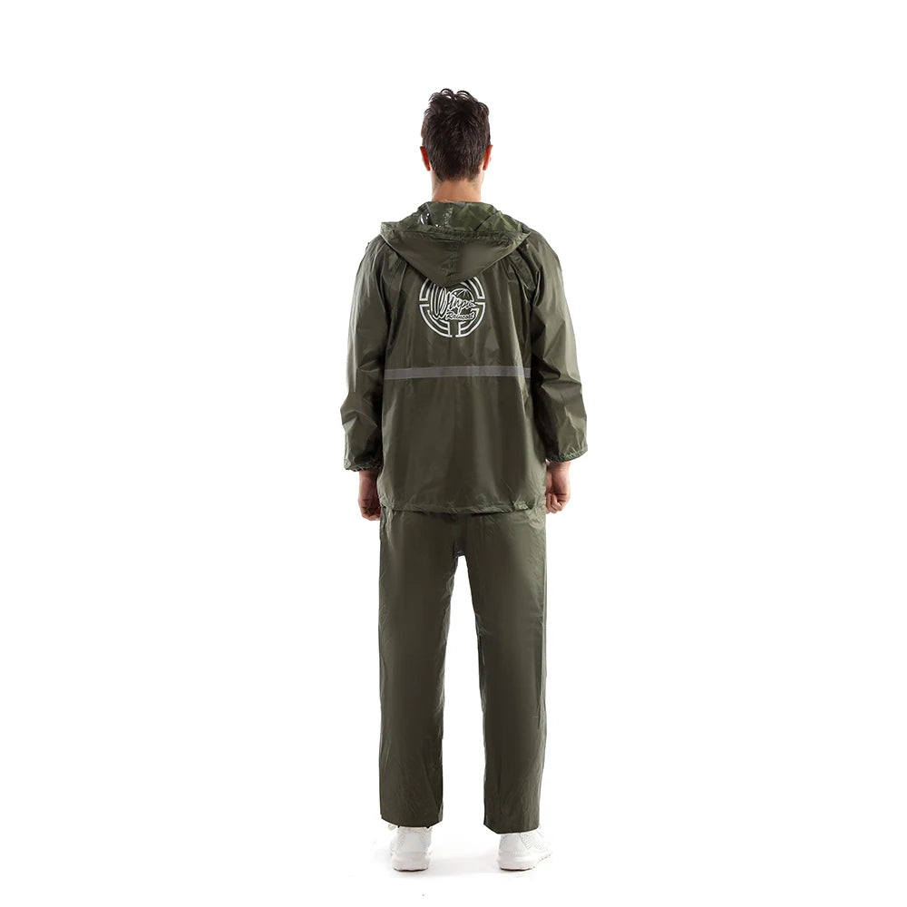 Custom Rainsuit with Pants 170T Polyester PVC | Waterproof Outdoor Rainwear for Camping & Tours | Bulk Wholesale