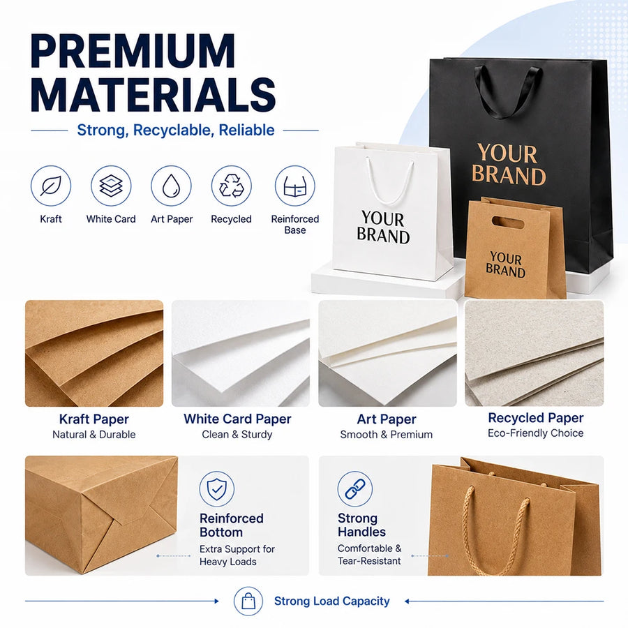 Custom Kraft Paper Bags | 100 Pcs MOQ, ISO9001 | Food-Grade Eco-Friendly