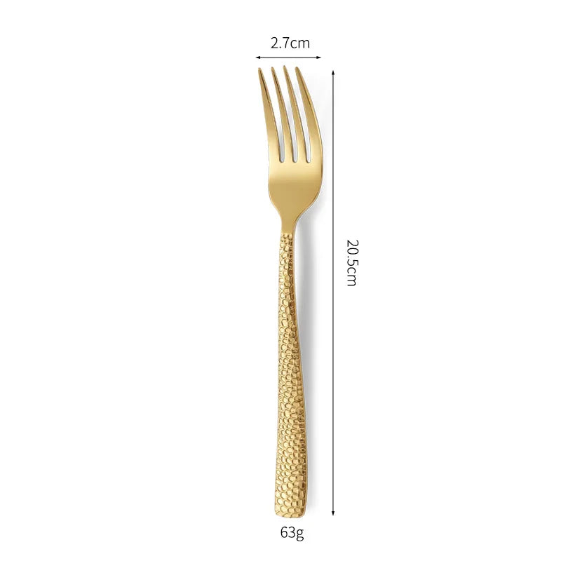 Luxury Gold Flatware Set — 18/0 Steel, 7-Day Lead, 6 Colors
