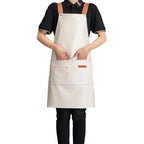 Custom PU Leather Sleeved Aprons with Logo | 50 MOQ for Restaurant Kitchen & Catering Staff Uniforms