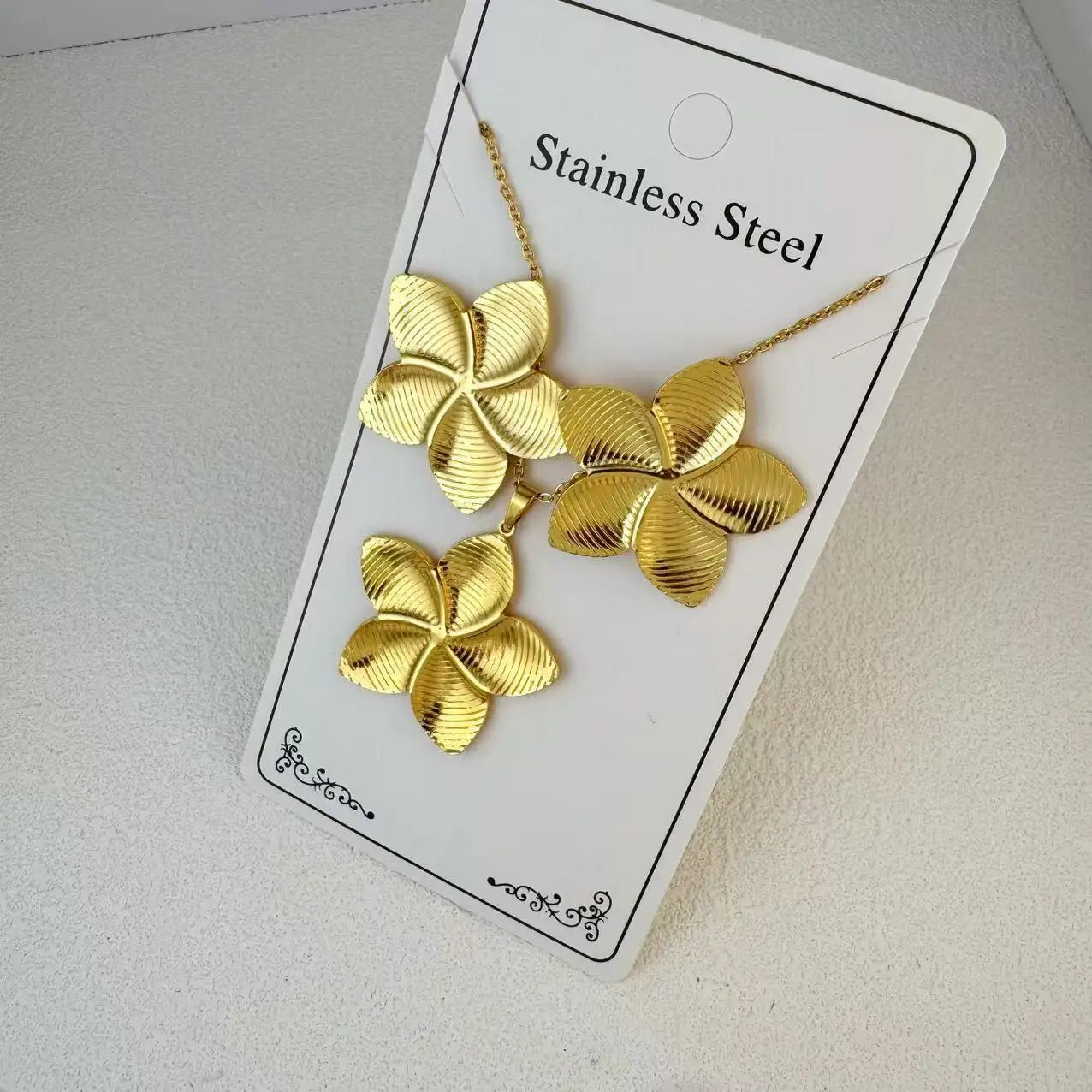 Custom 18K Gold Plated Stainless Steel Jewelry Set | MOQ 2