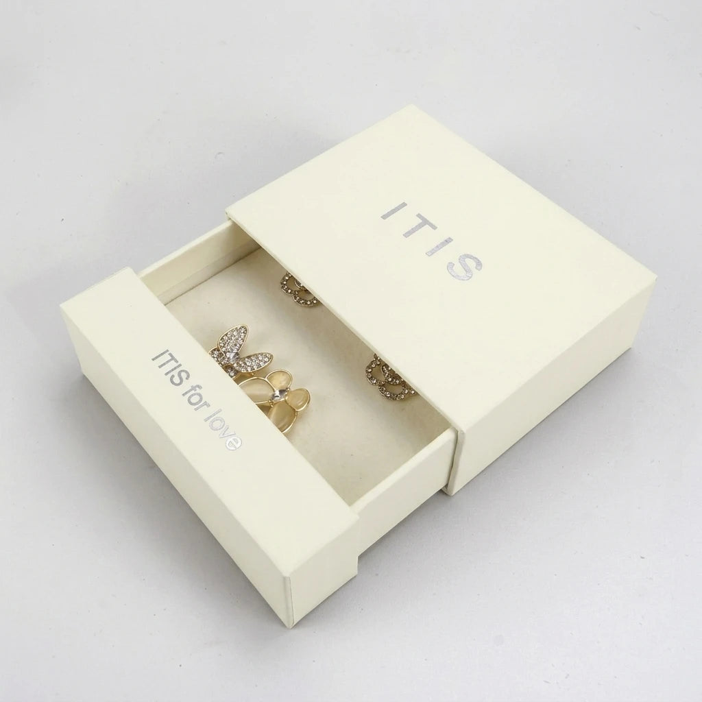 Custom Minimalist Cardboard Jewelry Box with Embossing | MOQ 500