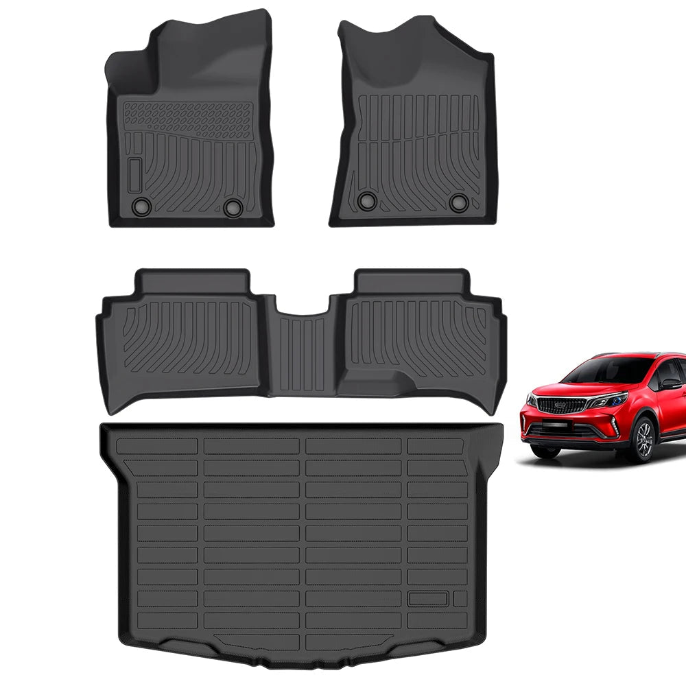 Geely GX3 Pro Floor Mats and Cargo Liner 2024-2026 Custom Fit All-Weather TPE Set