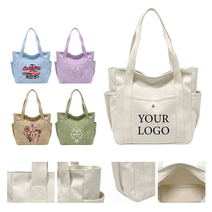 Custom Canvas Tote Bags with Logo – 50 MOQ, 7-15 Day Lead