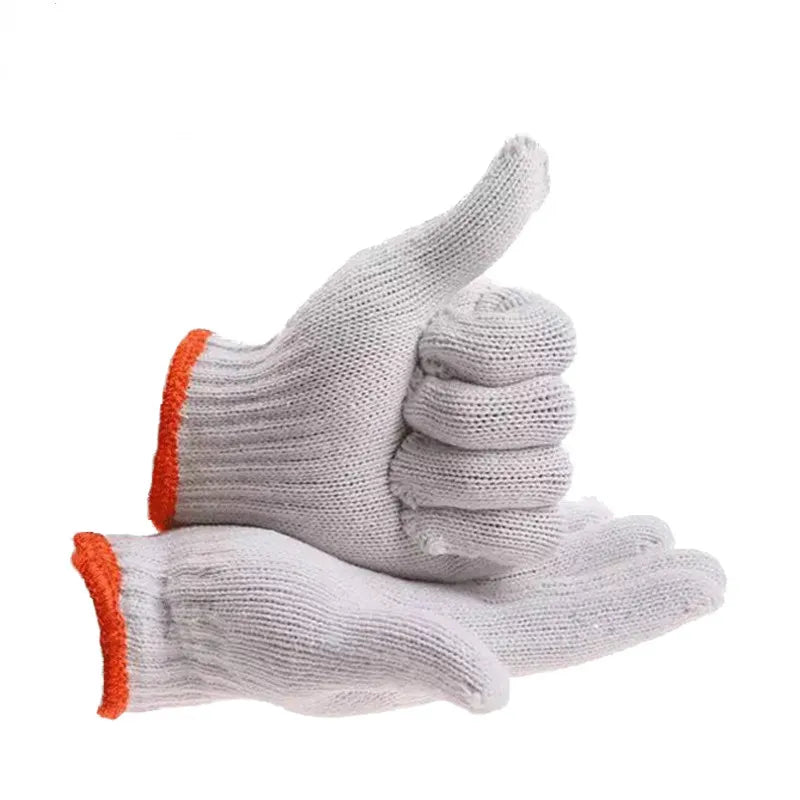Custom Cotton Work Gloves with Logo | Bleached White Wholesale