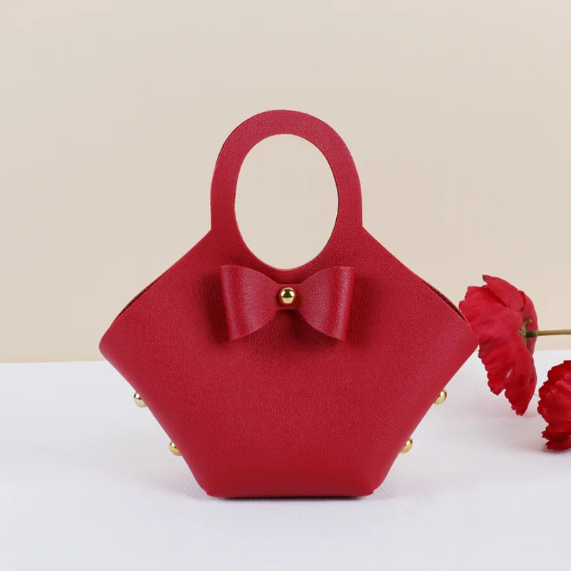 Custom PU Leather Jewelry Handbag Wholesale | 10 MOQ Wedding Favor Bag