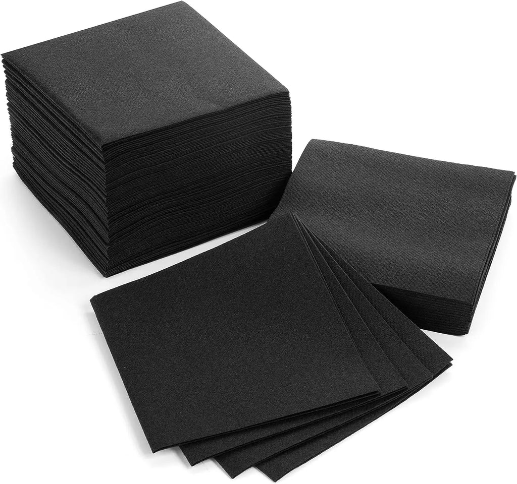 Custom Black Cocktail Napkins — FSC Certified, 500 Pcs MOQ, Wholesale