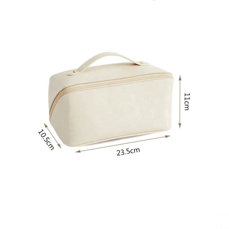 Custom PVC Leather Cosmetic Bag with Logo | Waterproof Zip Lock Organizer Bulk Order