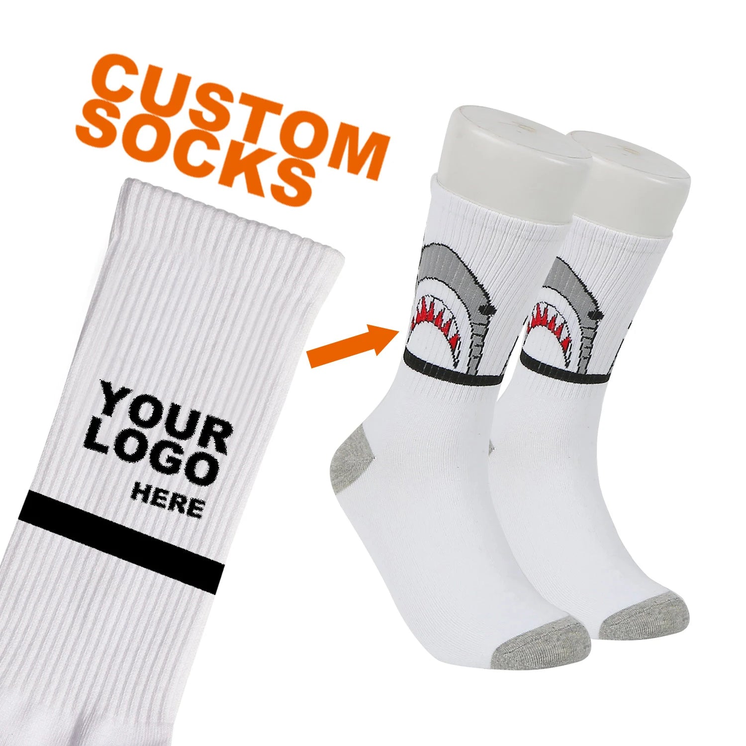 Custom Bamboo Cotton Socks with Logo | No MOQ | 7-Day Lead