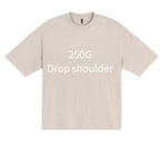 Custom Logo Heavyweight Oversized Cotton T-Shirt (250 GSM, Drop Shoulder)