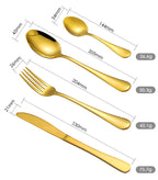 24 Pcs Gold Stainless Steel Flatware Set | 1,000 Box MOQ | Wholesale Cutlery