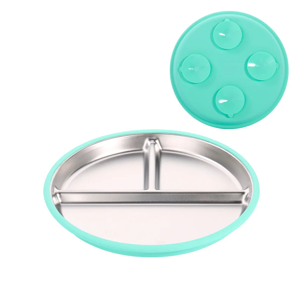 Custom 304 Stainless Steel Children's Plates with Logo | MOQ 10