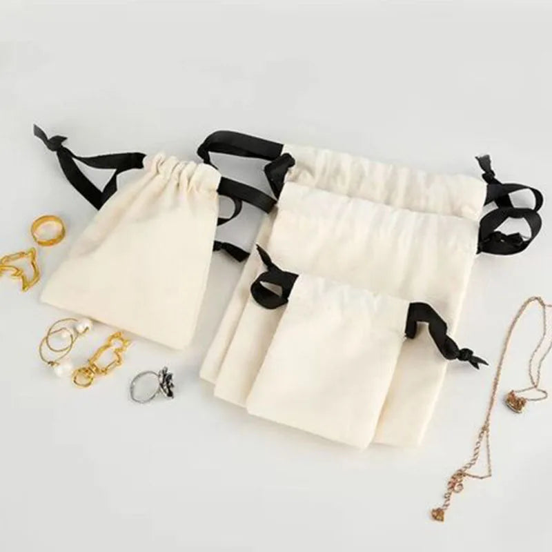 GOTS Organic Cotton Drawstring Pouches | Low MOQ 2-Day Lead Jewelry Packaging