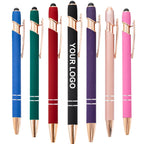 2-in-1 Capacitive Stylus Pen: 100 MOQ, Aluminum, Laser Engraving | Custom Logo Promotional Pens