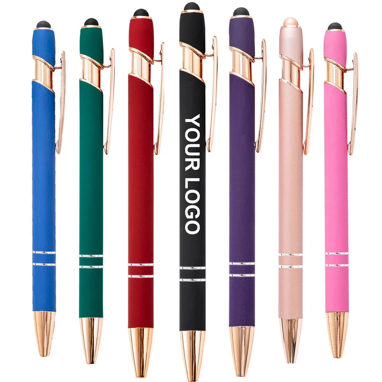 2-in-1 Capacitive Stylus Pen: 100 MOQ, Aluminum, Laser Engraving | Custom Logo Promotional Pens