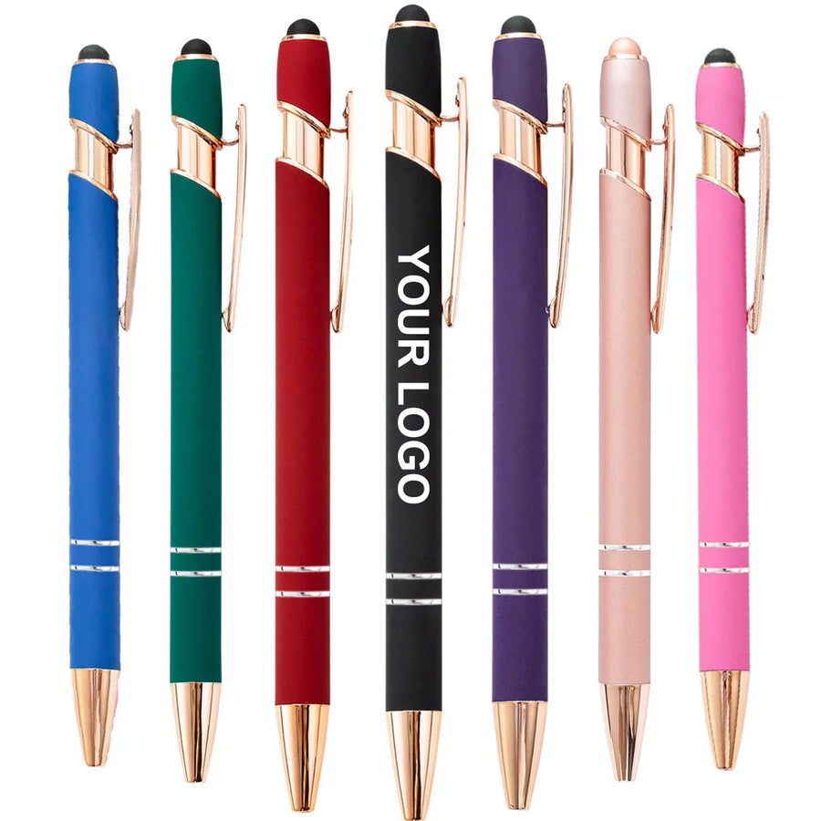 2-in-1 Capacitive Stylus Pen: 100 MOQ, Aluminum, Laser Engraving | Custom Logo Promotional Pens