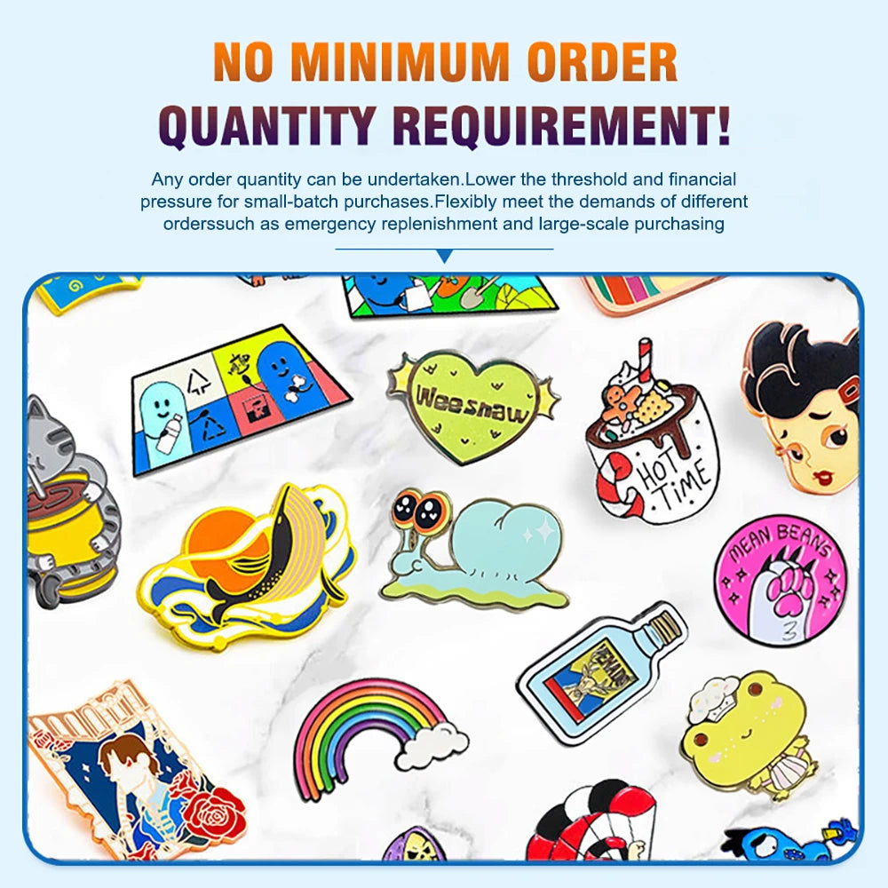Custom Hard Enamel Pins with Logo | Metal Lapel Pin Maker MOQ 20